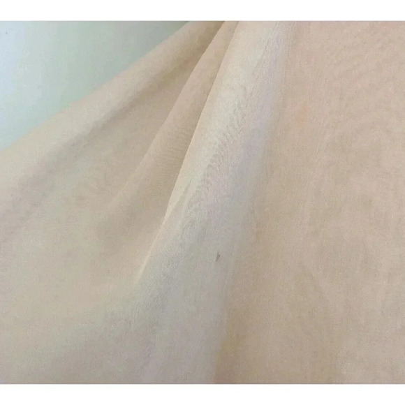 Vintage Lillie Rubin Light Brown Tan Mesh Ruffle Dress Coquette Romantic Twee - Picture 9 of 16